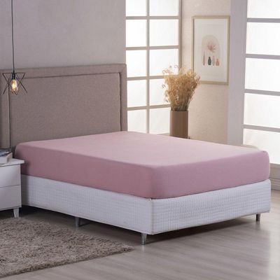Lençol De Baixo Minimal Queen Avulso Com Elástico 01 Peça Malha 100% Algodão - Rose
