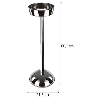 2 Champanheiras de Chão Balde Gelo Inox 20x60,5cm Arienzo Brinox Restaurante Pedestal