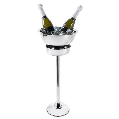 2 Champanheiras de Chão Balde Gelo Inox 20x60,5cm Arienzo Brinox Restaurante Pedestal