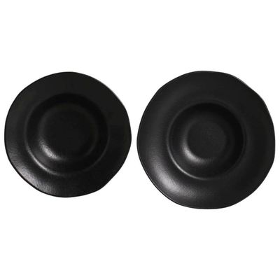 Kit 2 Pratos Orgânicos Preto Matte 250ml e 450ml Porto Brasil Servir Mesa Posta