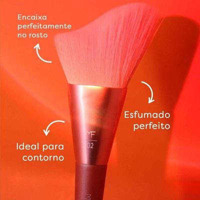 Pincel De Contorno Formato De M Squad Mf02 | Precisão E Acabamento | Linha Squad | Miss Frandy