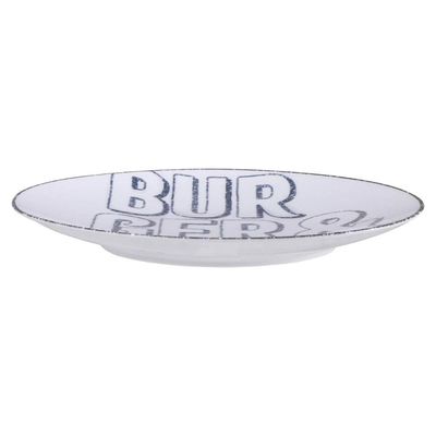Jogo 12 Pratos para Hambúrguer Lanche Porcelana 25cm Texas Tramontina