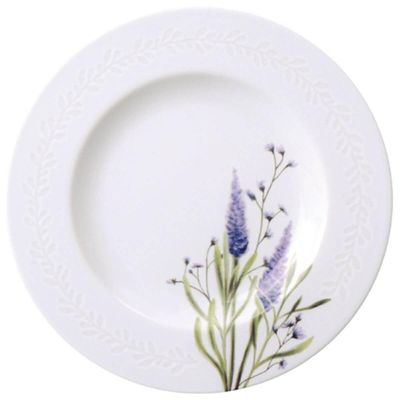 Jogo 12 Pratos Sobremesa 21cm Tramontina Lilla em Porcelana Decorada Cozinha Servir Padaria Torta