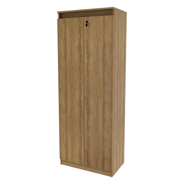 Armário Multiuso 60x160,5cm com 3 Prateleiras 2 Portas e Chave AM3110 Amêndoa