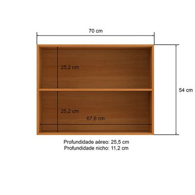 Armário Aéreo 70 cm 2 Portas Casamia Ibiza 4375 Nature
