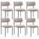 Kit 06 Cadeiras Estofadas Para Sala De Jantar Louise L02 Bouclê Creme - Lyam Decor
