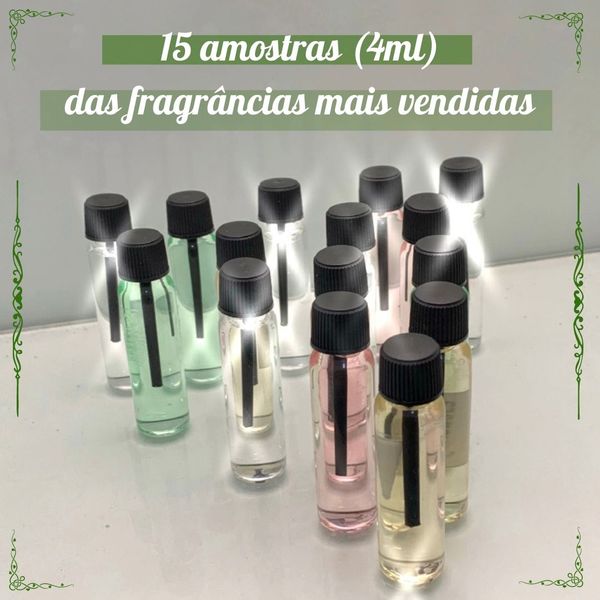15 AMOSTRAS 4ml Cada (total 60ml) fragrâncias mais vendidas