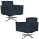 Kit 02 Poltronas Decorativas Base Giratória Sala de Estar Helô L02 Suede Azul Marinho - Lyam Decor