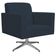 Kit 02 Poltronas Decorativas Base Giratória Sala de Estar Helô L02 Suede Azul Marinho - Lyam Decor