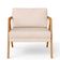 Kit 04 Poltronas Decorativas Para Sala Estar Pietra Estrutura De Madeira L02 Suede Bege - Lyam Decor