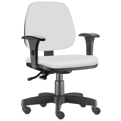 Kit 02 Cadeiras Giratória Job L02 Executiva Ergonômica Escritório Couro Sintético Branco - Lyam Decor