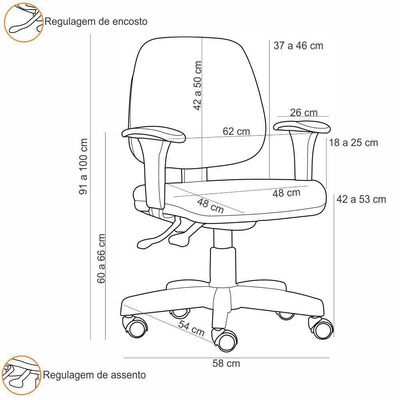 Kit 02 Cadeiras Giratória Job L02 Executiva Ergonômica Escritório Couro Sintético Branco - Lyam Decor