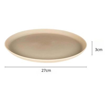 Kit 6 Pratos Raso Melamina Class Bege 27cm Wolff Cozinha Servir Mesa Posta Jantar Almoço