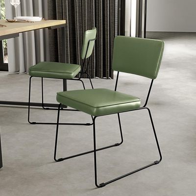 Kit 2 Cadeiras Decorativa Estofada Sala De Jantar Base Aço Allana L02 Facto Verde Musgo - Lyam Decor