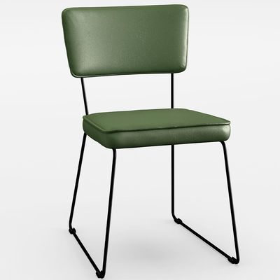Kit 2 Cadeiras Decorativa Estofada Sala De Jantar Base Aço Allana L02 Facto Verde Musgo - Lyam Decor