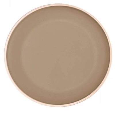 Prato Raso Melamina Class Bege 27cm Cozinha Servir Sobremesa Jantar Almoço Wolff