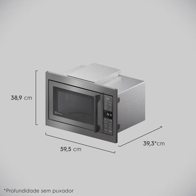 Micro-ondas de Embutir Electrolux 34L cor Inox Experience com Painel Inteligente (ME3BC) 127V