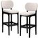Kit 2 Banquetas Alta Bar Cozinha Sala Jantar Fixa Betta L02 Preto Linho Cru - Lyam Decor