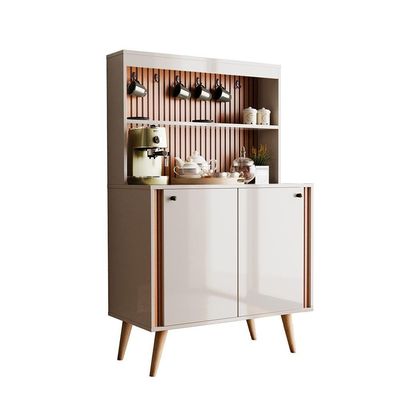 Aparador Buffet Cantinho Do Café Dolce Com Efeito Ripado Movelove - Off White Perolizado-freijó Ripado