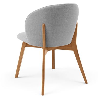 Cadeira de Jantar e Estar Living Estofada Mia L02 Bouclê Cinza - Lyam Decor