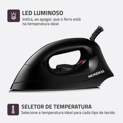 Ferro de Passar a Seco Mondial Preto 1200W FSN-55-B 110