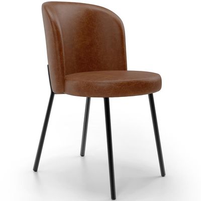 Cadeira Para Sala de Jantar Cozinha Estofada Gavi L02 Couríssimo Marrom - Lyam Decor