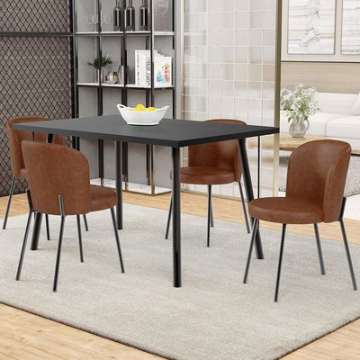 Cadeira Para Sala de Jantar Cozinha Estofada Gavi L02 Couríssimo Marrom - Lyam Decor