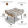 Kit 2 Puff's Decorativos Sala de Estar Costela L02 Bouclê Creme - Lyam Decor