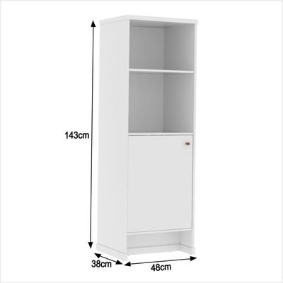 Armário Escritório Com Prateleira E 1 Porta 143cm Verbena - Branco