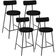 Kit 04 Banquetas Baixa Para Cozinha Sala De Jantar Bar Bancada Milão L02 Linho Chumbo - Lyam Decor