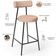 Kit 06 Banquetas Baixa Para Cozinha Sala De Jantar Bar Bancada Milão L02 Linho Rosê - Lyam Decor
