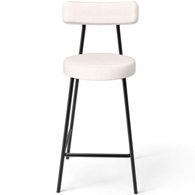 Kit 05 Banquetas Baixa Para Cozinha Sala De Jantar Bancada Milão L02 Linho Cru - Lyam Decor