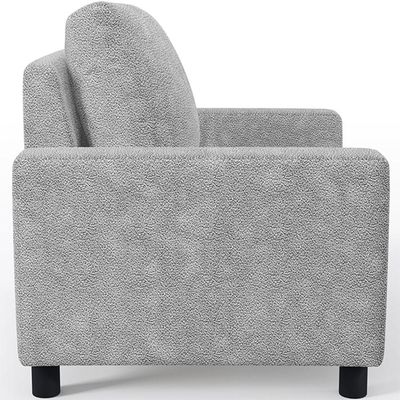 Poltrona Decorativa Para Sala De Estar E Recepção Malta L02 Bouclê Cinza - Lyam Decor