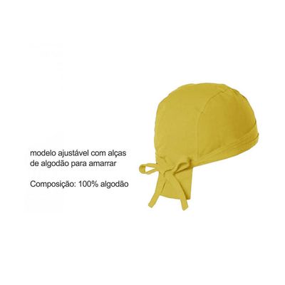 Avental e Bandana Amarelo Cozinha Restaurante Vegano Unissex