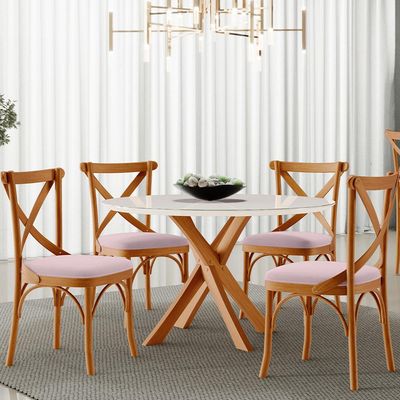 Kit 02 Cadeiras Para Sala de Jantar e Estar Living Estofada Ávila L02 Suede Rosê - Lyam