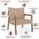Poltrona Decorativa Para Sala de Estar e Living Alícia B04 Linho Bege Escuro - Lyam Decor