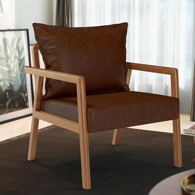 Poltrona Decorativa Para Sala de Estar e Living Alícia B04 Couríssimo Marrom - Lyam Decor