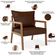 Poltrona Decorativa Para Sala de Estar e Living Alícia B04 Couríssimo Marrom - Lyam Decor