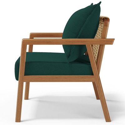 Poltrona Decorativa Para Sala de Estar e Living Alícia B04 Bouclê Verde - Lyam Decor