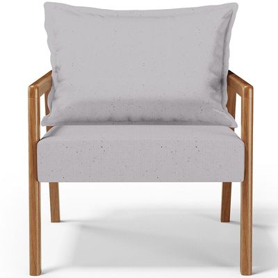 Poltrona Decorativa Para Sala de Estar e Living Alícia B04 Linho Cinza - Lyam Decor