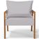 Poltrona Decorativa Para Sala de Estar e Living Alícia B04 Linho Cinza - Lyam Decor