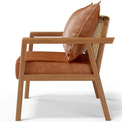 Poltrona Decorativa Para Sala de Estar e Living Alícia B04 Couríssimo Camel - Lyam Decor