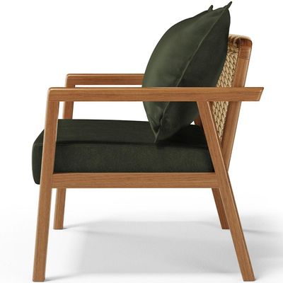 Poltrona Decorativa Para Sala de Estar e Living Alícia B04 Couríssimo Verde Musgo - Lyam Decor