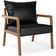 Poltrona Decorativa Para Sala de Estar e Living Alícia B04 Couríssimo Preto Brilho - Lyam Decor