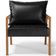 Poltrona Decorativa Para Sala de Estar e Living Alícia B04 Couríssimo Preto Brilho - Lyam Decor