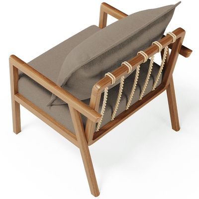 Poltrona Decorativa Para Sala de Estar e Living Alícia B04 Bouclê Bege - Lyam Decor