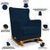 Poltrona de Amamentação com Balanço Mavie L02 Suede Azul Marinho - Lyam Decor
