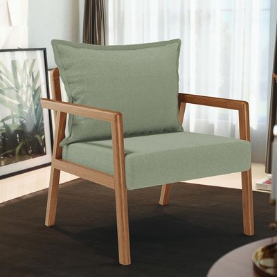Poltrona Decorativa Para Sala de Estar e Living Alícia B04 Bouclê Oliva - Lyam Decor