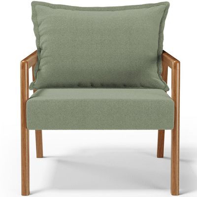 Poltrona Decorativa Para Sala de Estar e Living Alícia B04 Bouclê Oliva - Lyam Decor