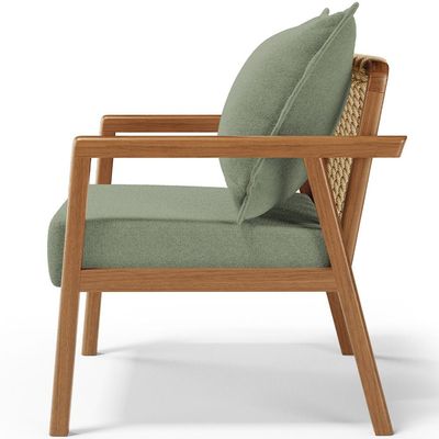 Poltrona Decorativa Para Sala de Estar e Living Alícia B04 Bouclê Oliva - Lyam Decor